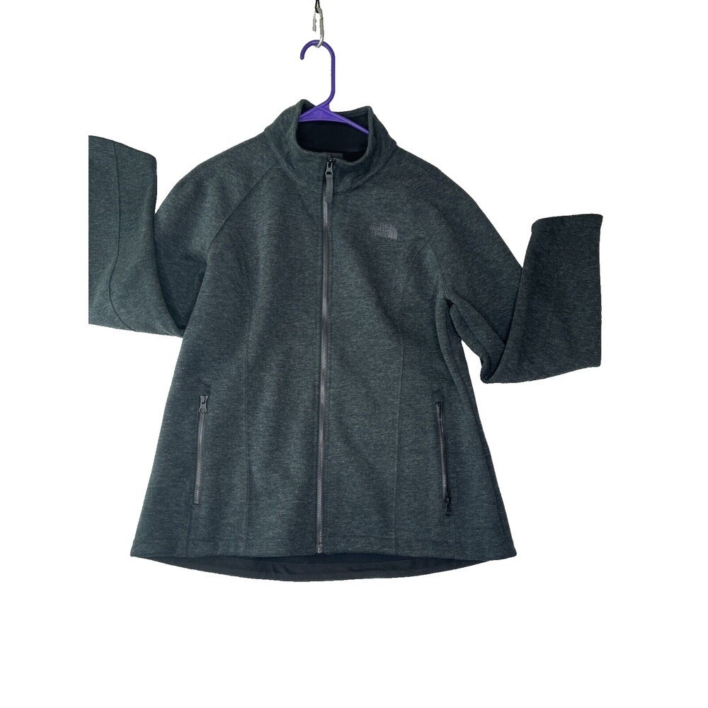 North‎ Face WOOL Fleece Far Northern Women's Black Full Zip Jacket Large